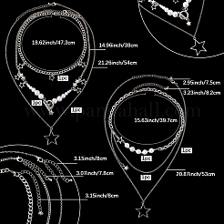 2 комплект из 2 стилей ожерелий в форме звезды из цинкового сплава для женщин&nbsp;NJEW-SC0001-52
