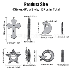16 шт. 4 стиля подвески из синтетического немагнитного гематита&nbsp;G-CA0001-77