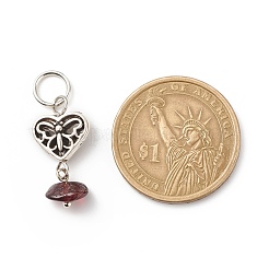 7 pièces 7 styles pendentifs en alliage de copeaux de pierre mélangés naturels et synthétiques de chakra&nbsp;PALLOY-JF01778-04