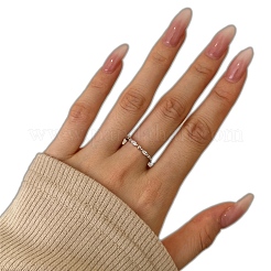 Кольца для женщин из стерлингового серебра 925 пробы с микропаве из кубических цирконий с родиевым покрытием RJEW-K253-09P