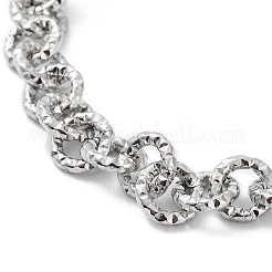 Не тускнеющий текстурированный браслет-цепочка Rolo из нержавеющей стали 304 BJEW-K226-02P