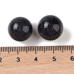 合成ブルーゴールドストーン 穴なし球形ビーズ  ラウンド  14mm&nbsp;G-K353-04C-26