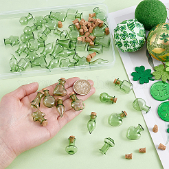 33шт 11 стиля стеклянные пробковые бутылки орнамент AJEW-PH0025-20