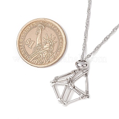 304 нержавеющая сталь макраме мешочек пустой держатель для камней изготовление ожерелья&nbsp;NJEW-JN05238-01