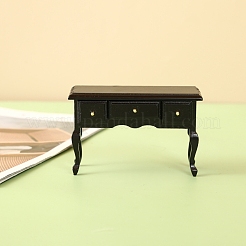 MDF ボード 化粧台 ミニチュア 装飾品  マイクロランドスケープドールハウスアクセサリー  小道具の装飾のふりをする  ブラック  105x40x70mm&nbsp;PW-WG77FED-01