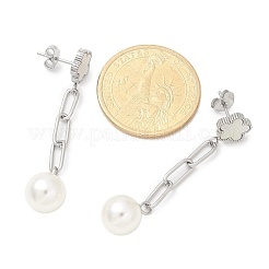 Серьги-гвоздики в форме цветка из нержавеющей стали 304 EJEW-C096-54P