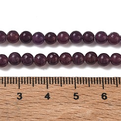 Fili di perle di pietra mica naturale di lepidolite / viola&nbsp;LS-G-D0020-15-4mm