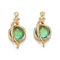 Соединители звеньев латуни стеклянные&nbsp;KK-C223-17