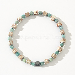 Эластичные браслеты из натуральных смешанных драгоценных камней для мужчин RE8407