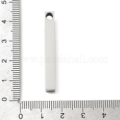 304ステンレスペンダント  長方形チャーム  艶出し  ステンレス鋼色  39.5x5x5mm  穴：3.5mm&nbsp;SA-E001-01P-B