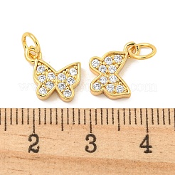 Colgantes de circonita cúbica transparente micro pavé de latón chapado en rack&nbsp;KK-B093-13B-G