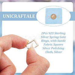 2 шт. 925 кольца-пружинки из стерлингового серебра&nbsp;STER-UN0001-07