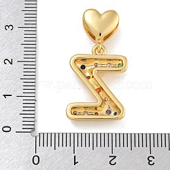 Pendenti in zirconi cubici colorati in micro pavè di ottone&nbsp;LS-KK-P281-01G-Z