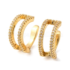 Латунные серьги-манжеты из прозрачного кубического циркония&nbsp;EJEW-K309-12G