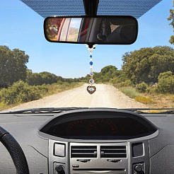 Подвесные украшения из эмали в форме сердца со сглазом HJEW-DR00016