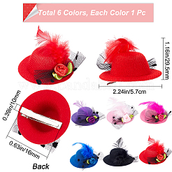 6 шт. шапочка 6 цветов фланелевая и фетровая и кружевные аксессуары для волос OHAR-GF0001-11