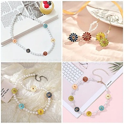 35шт 7 цвета сплава эмалевые бусины&nbsp;ENAM-YW0008-16