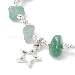 Эластичные браслеты из натуральных смешанных драгоценных камней и железных бусин BJEW-JB09778