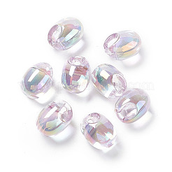 Placcatura uv perline acriliche iridescenti arcobaleno&nbsp;OACR-H015-12