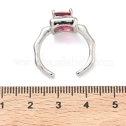 Anelli aperti in ottone con zirconi cubici/vetro&nbsp;RJEW-C158-05P