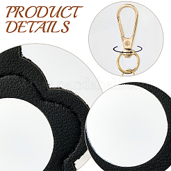 Вырезанная полая 2шт 2 цвета искусственная кожа подвесные украшения&nbsp;HJEW-CL0001-04C