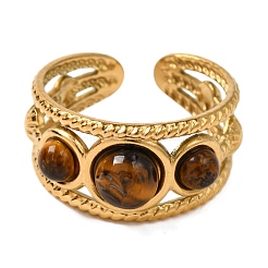 Anelli rotondi in pietra mista naturale&nbsp;RJEW-Q822-31G