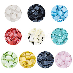 500 pz 10 colori perline di vetro a 2 fori&nbsp;SEED-CD0001-02B