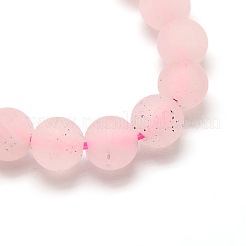 Матовое естественно Розовый кварц круглый шарик нити&nbsp;G-M064-8mm-09