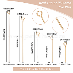 150 шт. 5 шт. латунных штифтов с ушком KK-BBC0009-50