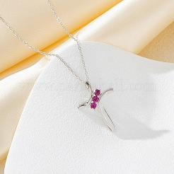 925 серебряный крест с розовым кубическим цирконием для женщин&nbsp;FS-WGC3BD8-01