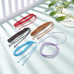 ナイロン糸編組コードブレスレット  女性のための幸運な調節可能なブレスレット  ミックスカラー  内径：2~4-3/4インチ（5.1~12.1cm）&nbsp;BJEW-JB07412