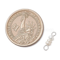 Подвески-коннекторы из натуральных пресноводных жемчужин в форме ронделей&nbsp;PALLOY-JF05011-02