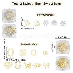 4 scatola 2 stili cabochon in ottone cavo&nbsp;MRMJ-SC0001-12G