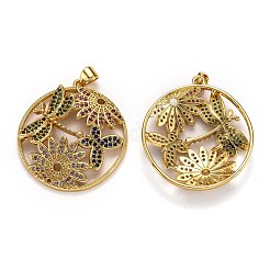 Осенняя тема латунные подвески с микропаве и фианитами&nbsp;ZIRC-L100-022G