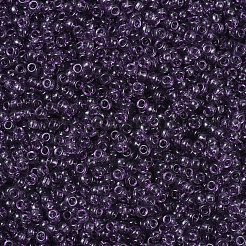 MIYUKIラウンドロカイユビーズ  日本製シードビーズ  （rr157)透明アメジスト  11/0  2x1.3mm  穴：0.8mm  約1100PCS /ボトル  10 G /ボトル&nbsp;SEED-JP0008-RR0157