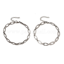 2 шт. 2 стиля браслетов из полой сшитой цепочки из нержавеющей стали 304 для пары BJEW-JB12294