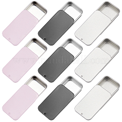 9 Stück 3 Farben Weißblech-Schmuckaufbewahrungsboxen mit Schiebedeckel&nbsp;CON-CP0001-016C