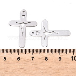 ステンレスペンダント201個  クロスチャーム  ステンレス鋼色  30x21x1mm  穴：1.5mm&nbsp;STAS-B135-16P