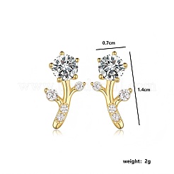 S925 серебряные серьги с веткой дерева и цирконием для женщин элегантные минималистичные украшения LC6311