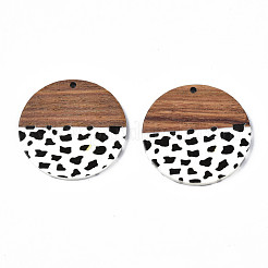 Pendentifs en bois de résine et de noyer&nbsp;RESI-N025-023