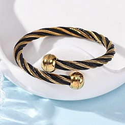 Браслеты-торсионы из нержавеющей стали 304 для женщин BJEW-P310-22G