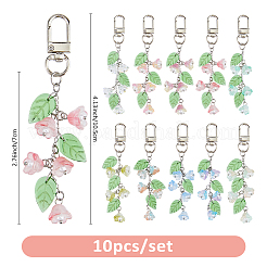 10 ciondolo decorativo in acrilico e vetro con mughetto&nbsp;HJEW-FH00170