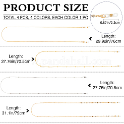 4 шт. 4 стиля цепочек для очков из железа и сплава AJEW-CN0002-75B