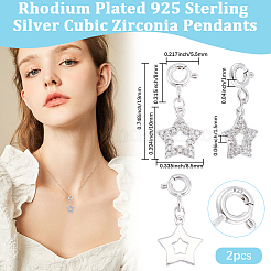 2шт 925 подвеска из стерлингового серебра украшение&nbsp;STER-BBC0008-30A