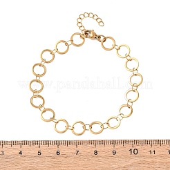 Bracelets à maillons annulaires en acier inoxydable 304&nbsp;BJEW-P373-02B-G