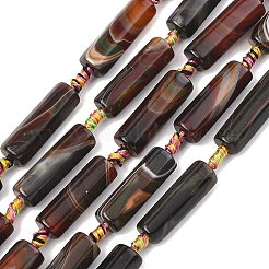 Нити из натурального полосатого агата&nbsp;G-A306-B02-01