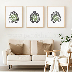 3 pièce de garniture de cadre de porte en bois de feuille de palmier décorative&nbsp;HJEW-WH0036-113B
