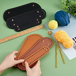 6 шт. овальное длинное дно из искусственной кожи для сумки для вязания&nbsp;FIND-PH0004-68