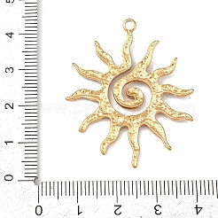 304ステンレスペンダント  太陽  砂茶色  40x34x2mm  穴：2mm&nbsp;X-STAS-C154-01G-01