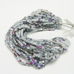 Стеклянные бусины с гальваническим покрытием  EGLA-D018-4x4mm-M